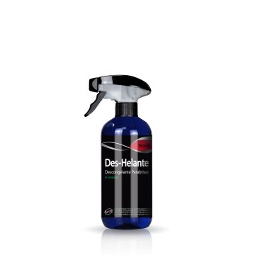 Frontal de una botella de Des-Helante Descongelante de Parabrisas