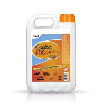 Frontal de la garrafa de QuitaOooxido Gel Eliminador de Óxido