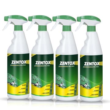 Frontal de 4 botellas de Zentox Desengrasante Neutro