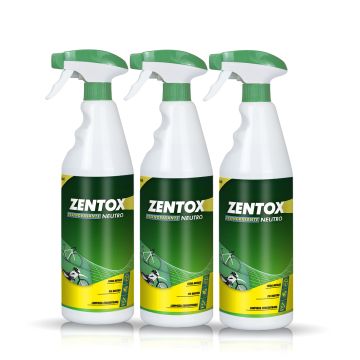 Frontal de 3 botellas de Zentox Desengrasante Neutro