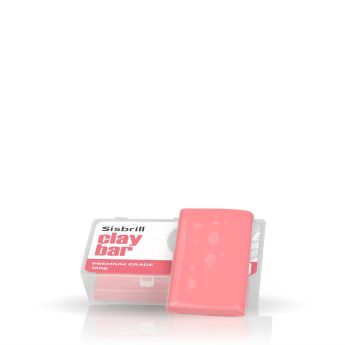 Caja de una claybar rosa abierta