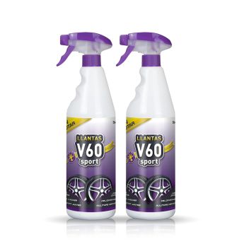 Frontal de 2 botellas de V60 Sport Limpia Llantas