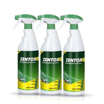 Frontal de 3 botellas de Zentox Desengrasante Neutro