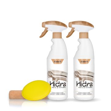 Frontal pack de dos botellas de Hidra Acondicionador con microfibra y aplicador