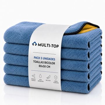 Pack de 5 toallas ultrasuave bicolor Multi-TOP