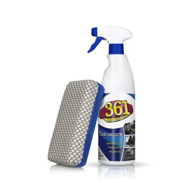 Kit Eliminador de Mosquitos compuesto por una botella del limpiador 361 Todo Uso Coche y una esponja eliminadora de mosquitos