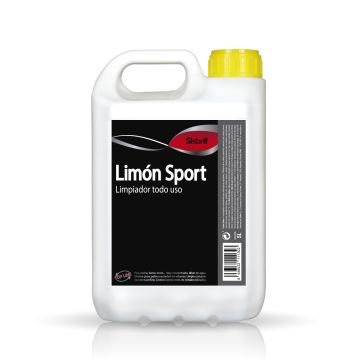 Frontal de Sisbrill Limón Sport Limpiador Todo Uso en formato garrafa de cinco litros para profesionales. Limpiador concentrado. Elimina la grasa, polvo y suciedad de cualquier tipo de superficie.