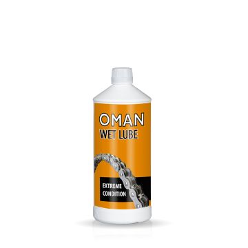 Frontal de la botella de Lubricante Oman Wet Lube