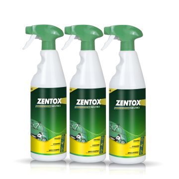 Frontal de 3 botellas de Zentox Desengrasante Neutro