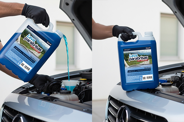 SIsbrill Lavaparabrisas de uso directo concentrado vertido en depósito de coche.
