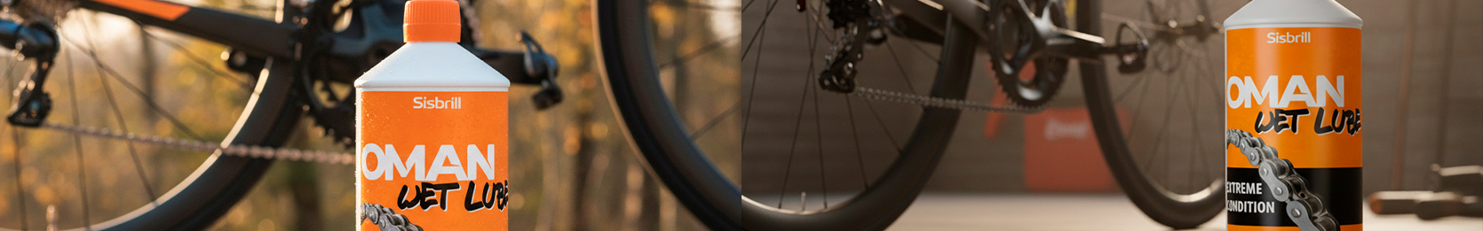 Sisbrill Oman Wet Lube lubricante con cadena de bicicleta de fondo