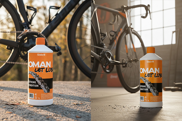 Sisbrill Oman Wet Lube lubricante con cadena de bicicleta de fondo